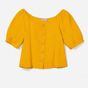 Everlane linen puff sleeve blouse